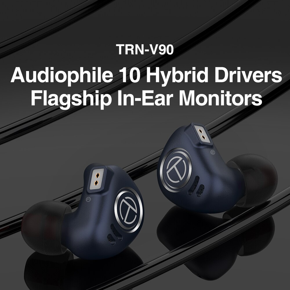 TRN V90 4BA+1DD Metal Headset Hybrid Units HIFI Bass Earbuds In Ear Monitor Earphones Noise Cancelling Earphone V80 ZS10 PRO X6
