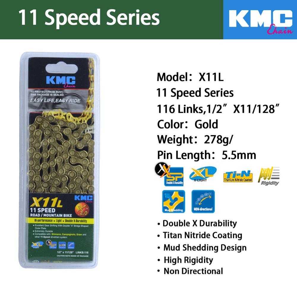 KMC X11 X10 Bicycle Chain 9S 10S 11S Bicycle Chain 116L With Original box and Magic Button for Mountain/Rod Bike Bicycle Parts