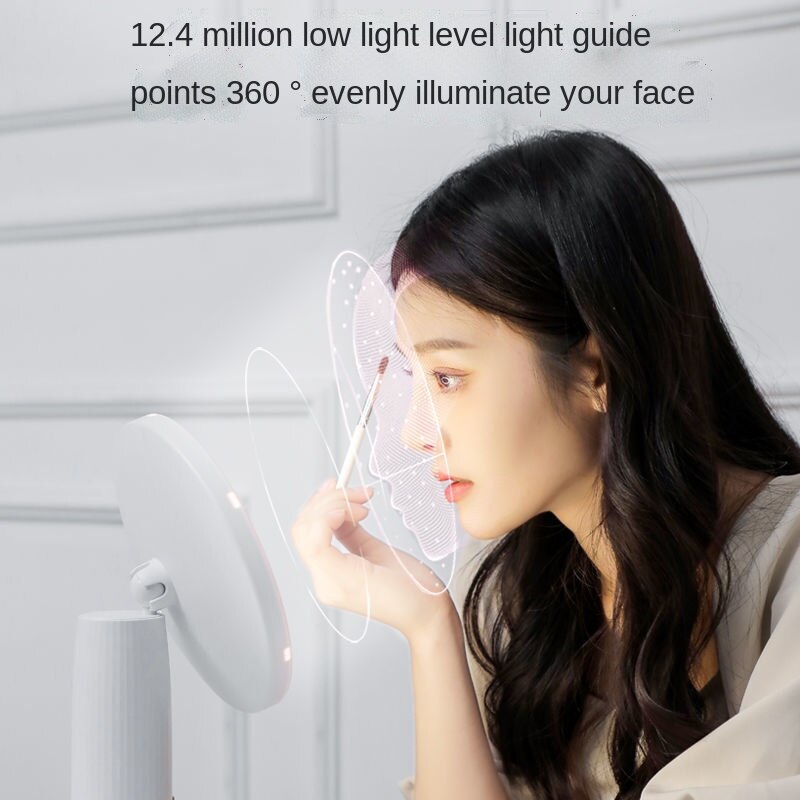 Lusterko kosmetyczne z podświetleniem doprowadziło z lampą komoda akademik ambona ambona netto czerwony świetlny wypełnij światło lustro małe ins wiatr