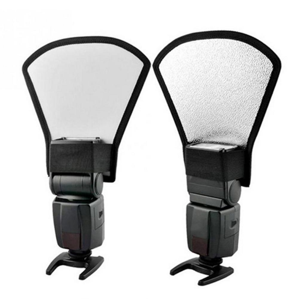 2 In 1 Universele Dslr Camera Flash Speedlite Diffuser Zilver/Witte Reflector Board Softbox Zacht Licht Voor Foto Nemen