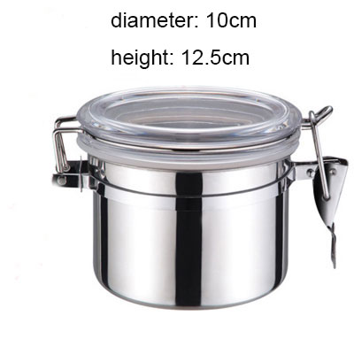 XMT-Dom ze stali nierdzewnej zapieczętowany słoik pojemnik miski cukru herbaty Polak robić przechowywania kawy przyprawy odlewnik 1pc: 10x12.5cm