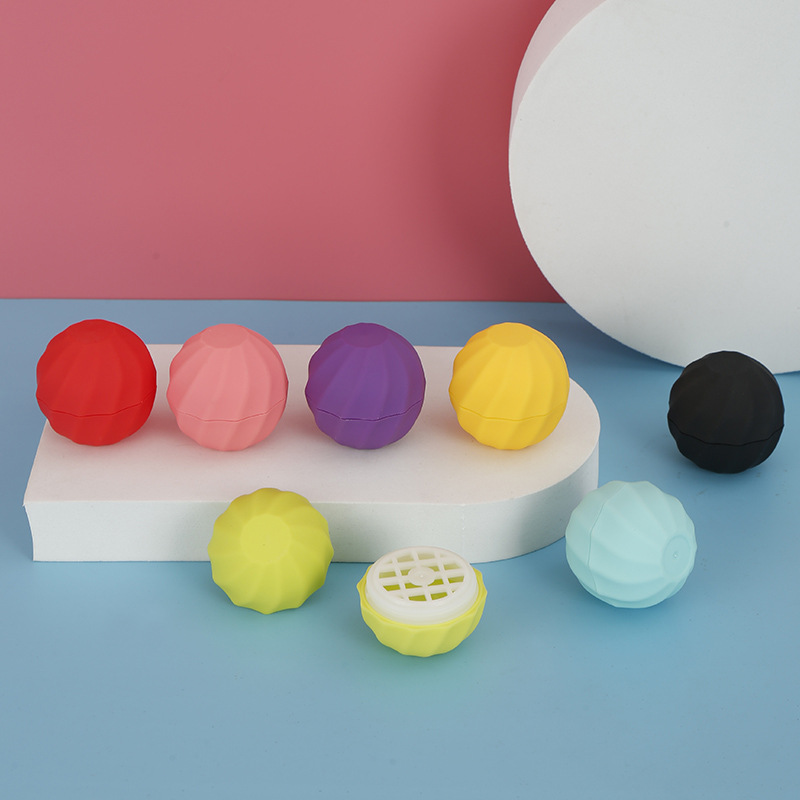 5 unids/set 7g tarro de bálsamo labial de plástico con forma de bola vacía con tapas esfera contenedores redondos tapa de tornillo tubo de lápiz labial herramienta de belleza
