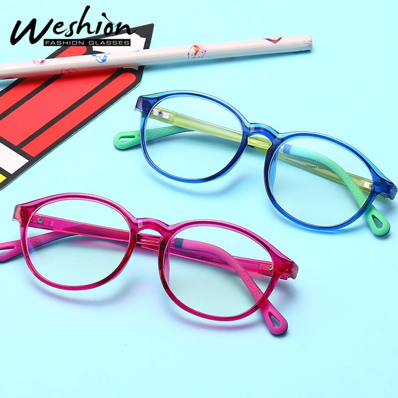 Round Kids Prescription Computer Glasses Optical Frame Blue Light Blocking Children Boy Girls Anti Reflective Eyeglasses UV400