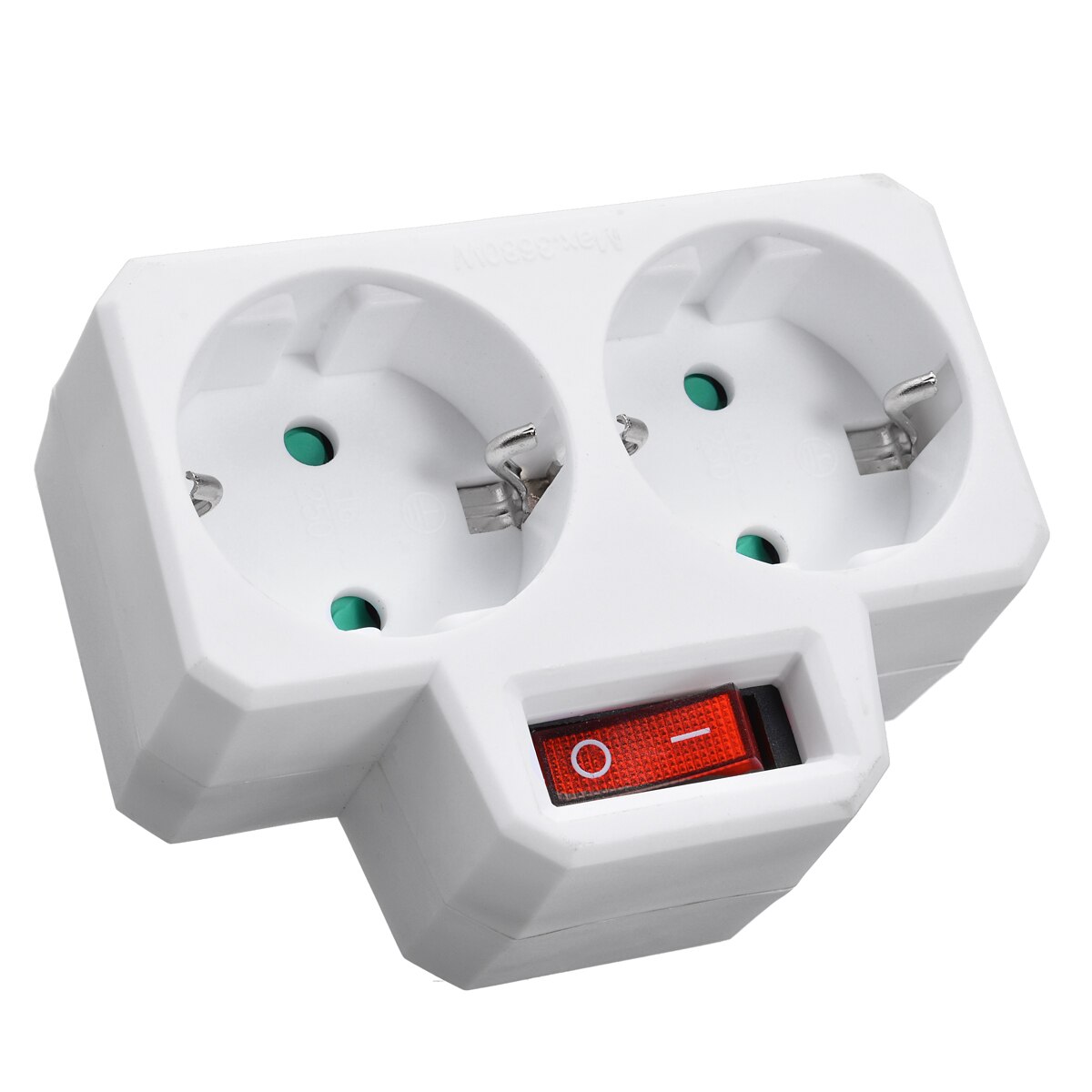 1Pc 250V 16A Double Socket Conversion Socket With Outlet Switch Plug EU Standard ABS Multiple Plug 92*78*68mm