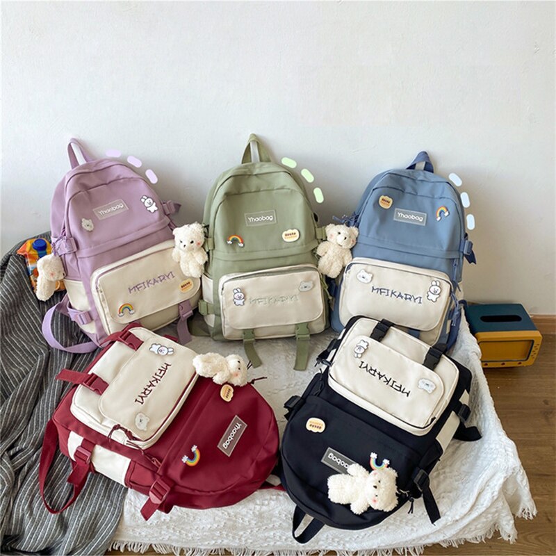 Zaini di grande capacità per donne borsa Preppy per studenti Kawaii per ragazze adolescenti borsa da viaggio per scuola dolce impermeabile New Mochilas