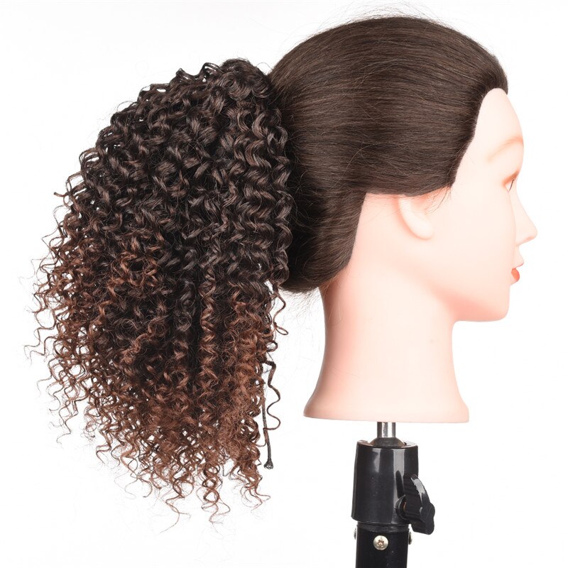 Aigemei Afro Kinky Curly Drawstring chignon Puff Ponytail African Hair Extension Synthetic Clip in Pony Tail Hair Extensions: T33