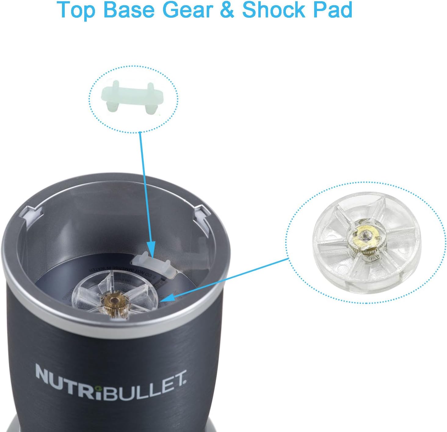 Rubberen mesjes en bovenste basisuitrusting met schokdemper voor NutriBullet 600W 900W blender NB-101B NB-101S NB-201 (1 set)