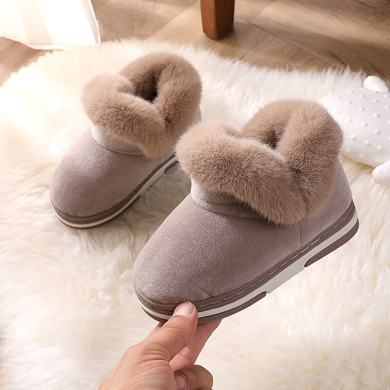 unisex baby vintersko til jenter snøstøvler takrenne plysj varme sko låve ankelstøvel: Brun / 200 ( innersåle 18.5cm)
