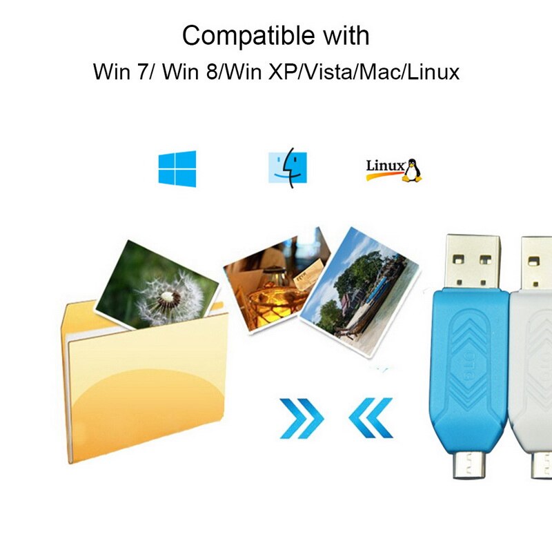 Ny 6 färger sd tf kortläsare usb usb 2.0 adapter för pc telefon laptophothot