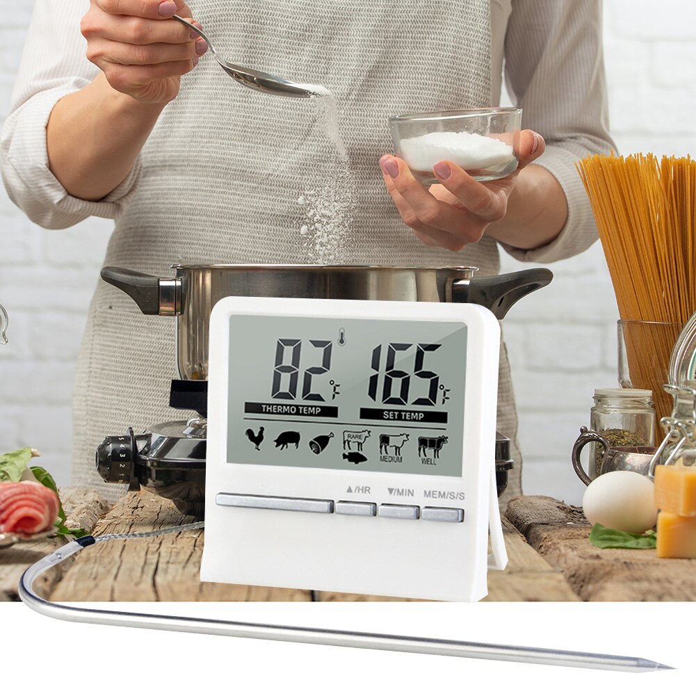 Multi-function Digital Oven Thermometers Wireless Food Cooking Baking Timer BBQ Meat LCD Barbecue Grill Probe Thermometer