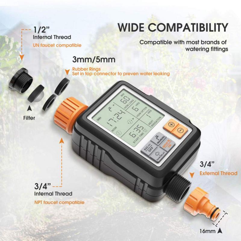 Smart Home Irrigation Controller System Automatic Digital Programmable Timer IP65 Waterproof Screen Garden Water Timers Meadow