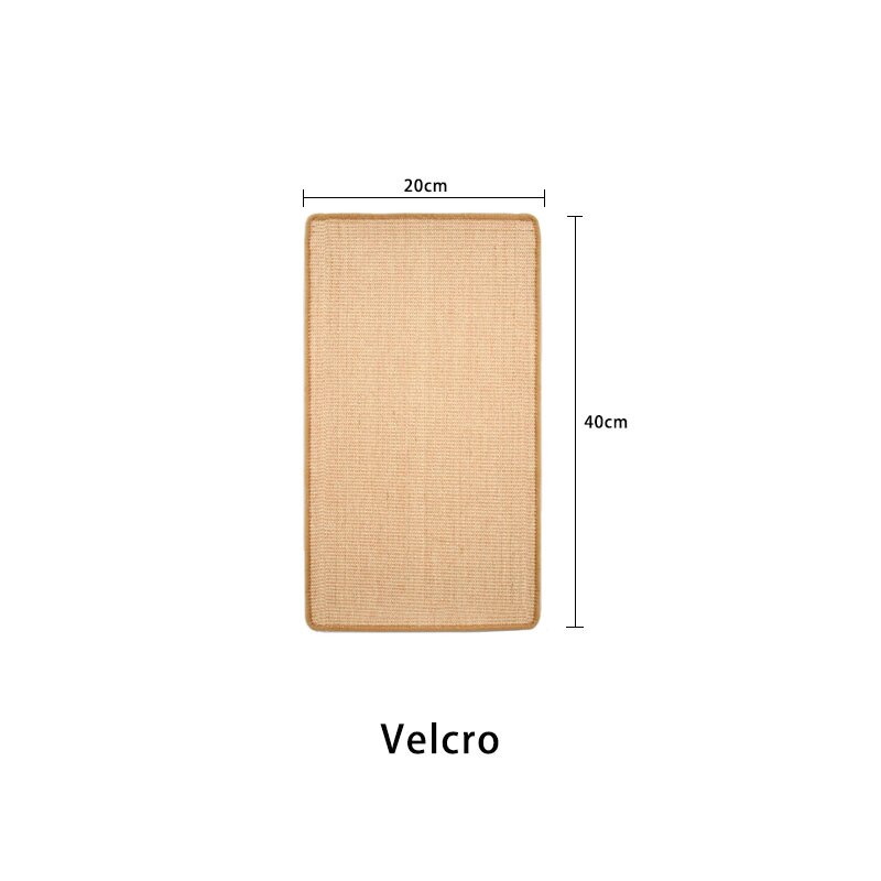 Tapis à gratter en Sisal pour canapé, grattoir Velcro pour chats, poste à gratter, protection de meubles: Velcro-40x20cm
