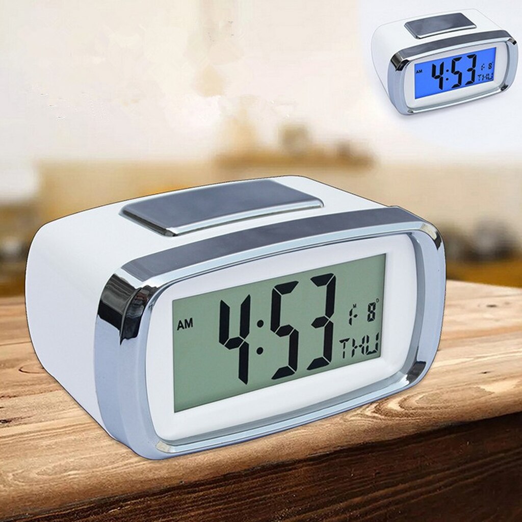 Smart Nightlight Alarm Clock Bedside Desk Table Electronic Clock Battery Operated Mute Luminous Alarm Clock