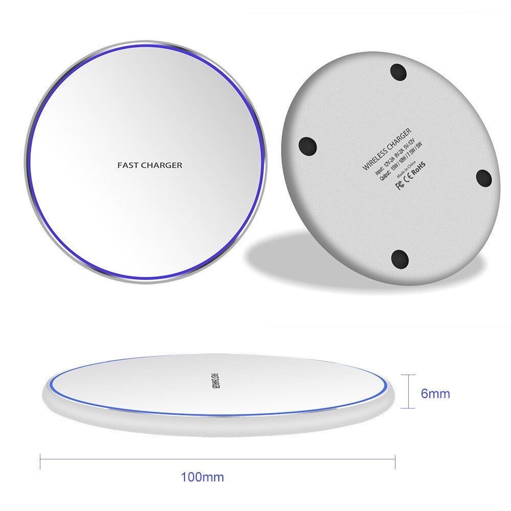 10W Fast Wireless Charger For iPhone X/XS Max XR 8 Plus for Samsung Xiaomi Huawei phone charger wireless