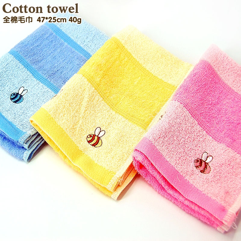 EEN zachte, dunne geborduurde katoenen handdoek Cartoon bee lovely washandje handdoek EEN handig rag voor een pauze
