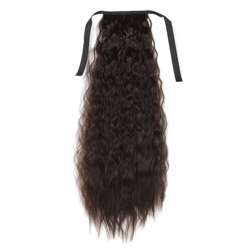 WIGSIN 22Inch/32Inch Syntheic Afro Kinky Curly Drawstring Ponytail Hair Extensions Natural Black Brown Hairpiece for Women: 4 / 32Inch