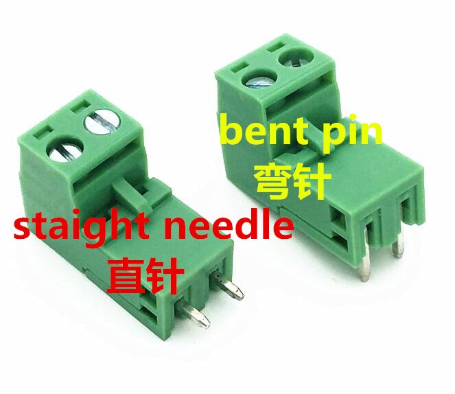 2Pin 5.08mm Terminal Block Connector staight needle / bent pin 90 Degree