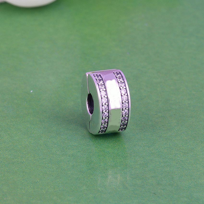 Original Insignia With Crystal Clip Lock Stopper Beads Fit 925 Sterling Silver Bead Charm Bracelet DIY Jewelry