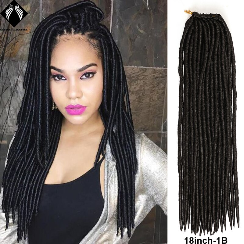 Spring Sunshine Synthetic 20inch Faux Locs Crochet Braids Purple Soft