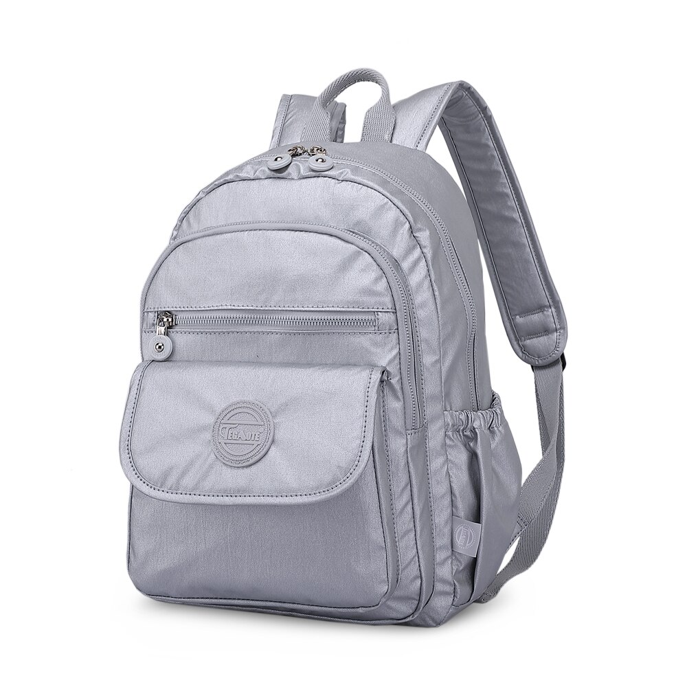 TEGAOTE – petit Sac à Dos pour femmes, pour adolescentes, Mini sacoche décontractée en Nylon, étanche: Silver