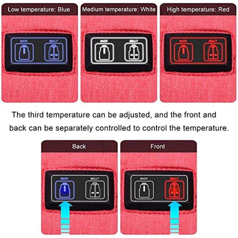4 Areas Heated Vest Jacket USB Men Winter Smart Heating Sport Cotton Warm Women Sleevless Unisex Outdoor Vest Vest Jacket U2C8