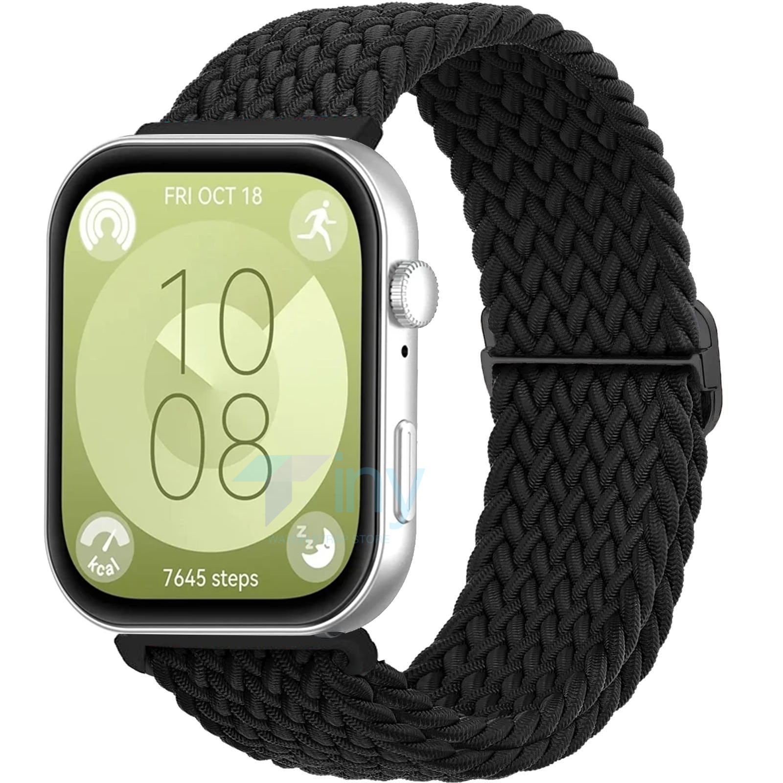Nylon Braided Strap for Huawei Watch Fit 3 2 Band Adjustable Sport Bracelet for Huawei Watch Fit3 2 Woven Elastic Correas: Coal Black / 20mm