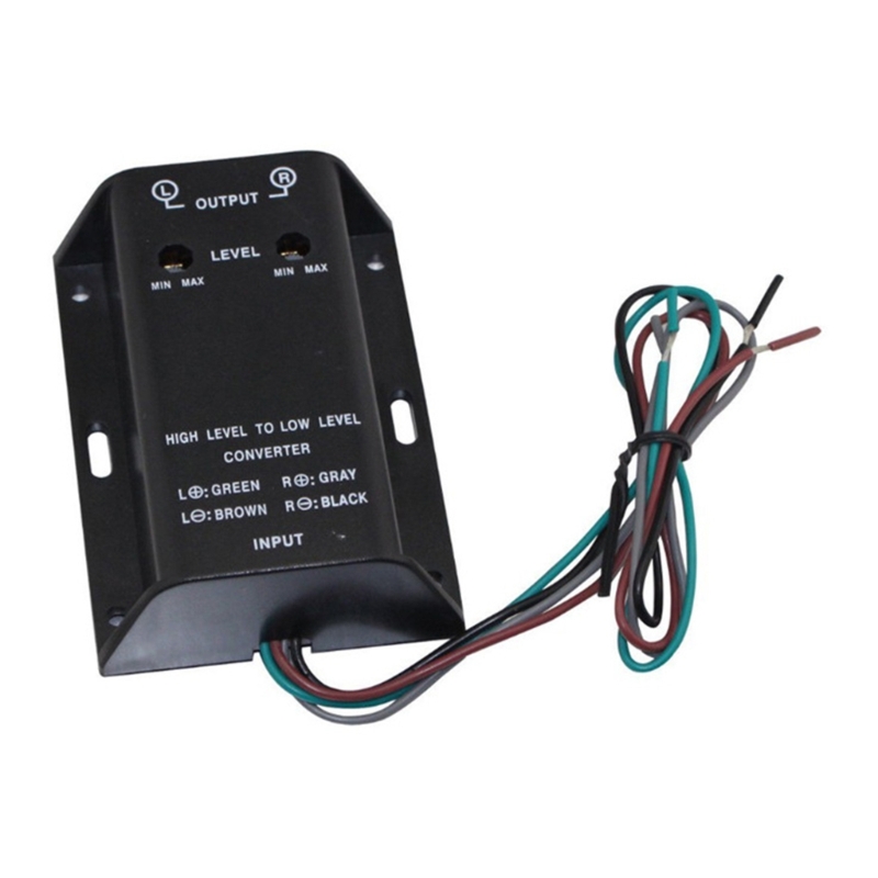 Cable convertidor de nivel de altavoz de línea alta a baja estéreo para coche, adaptador convertidor de altavoz RCA de Audio para coche, cable adaptador de Audio de graves