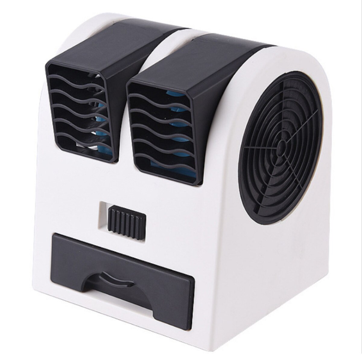 Mini bærbar klimaanlæg 6 farver lys conditioning luftfugter purifier usb desktop luftkøler fan med vandtank hjem 5v: Sort