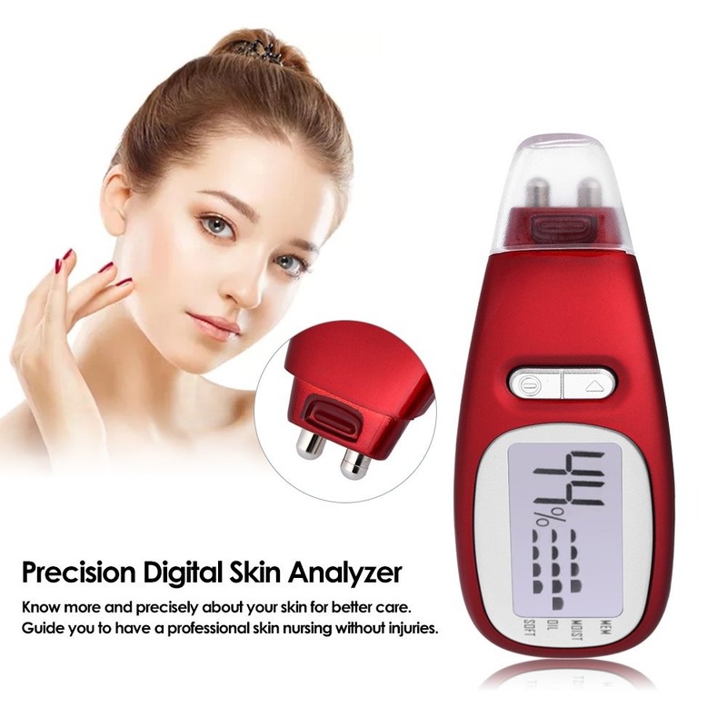 Anself Huid Analyzer Precisie Digitale Lcd-scherm Facial Body Skin Vocht Olie Tester Handheld