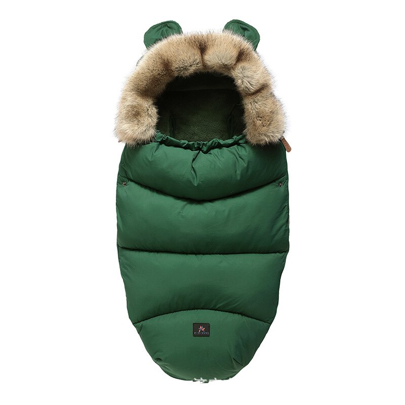Sacos de dormir calientes de invierno para bebé recién nacido, forro para bebé, envoltura de lana para envolver cochecito, manta para bebé, sacos de dormir: green