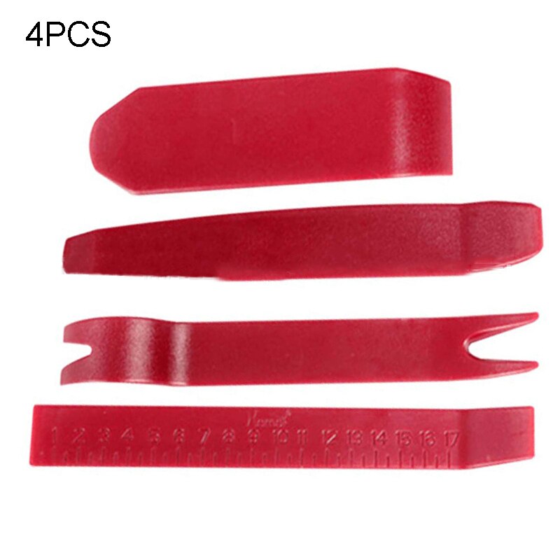 Herramienta de desmontaje de Audio para coche, kit de herramientas de extracción de embellecedor de Panel de Clip de puerta automática, palanca de barra de plástico, extractor de clavos para automóvil: purple 4pcs