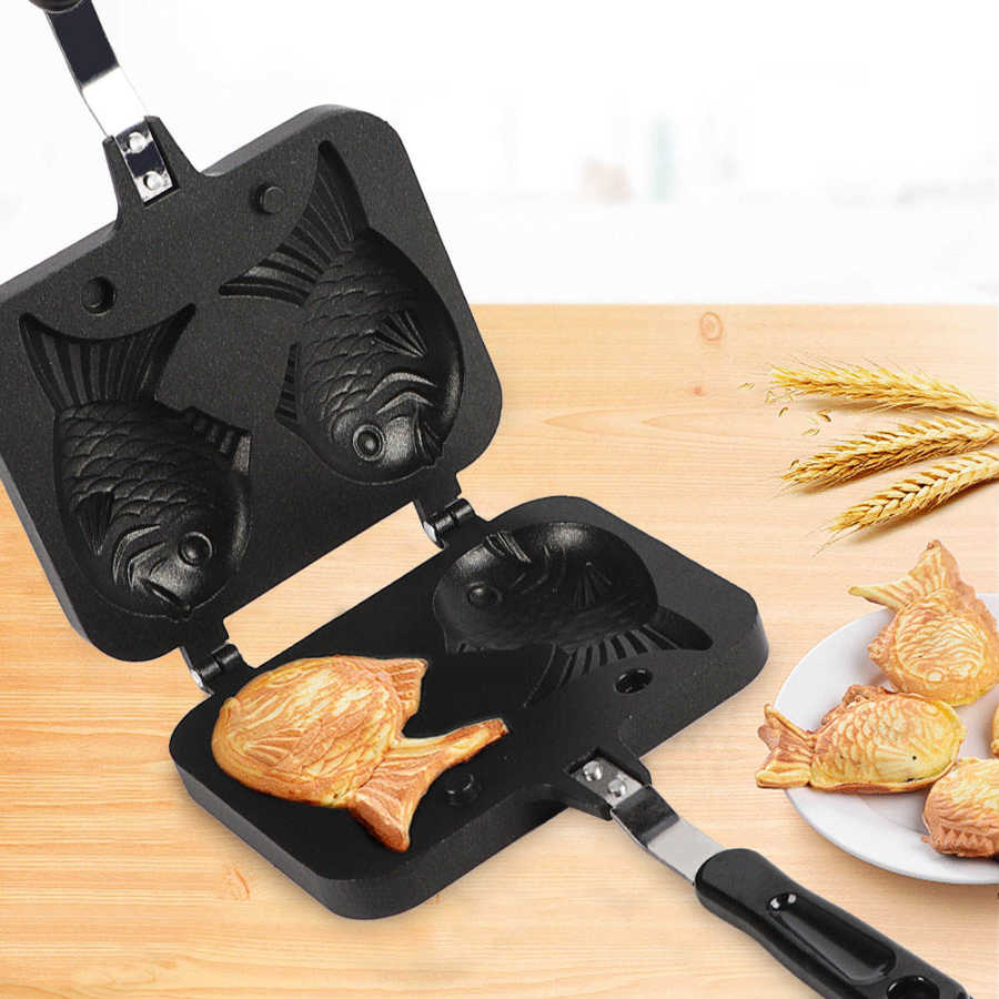 Waffle Maker 2 Sided Fish Shape Waffles Baking Mold Kitchen DIY Takoyaki Egg Bubble Cake Oven Breakfast Machine