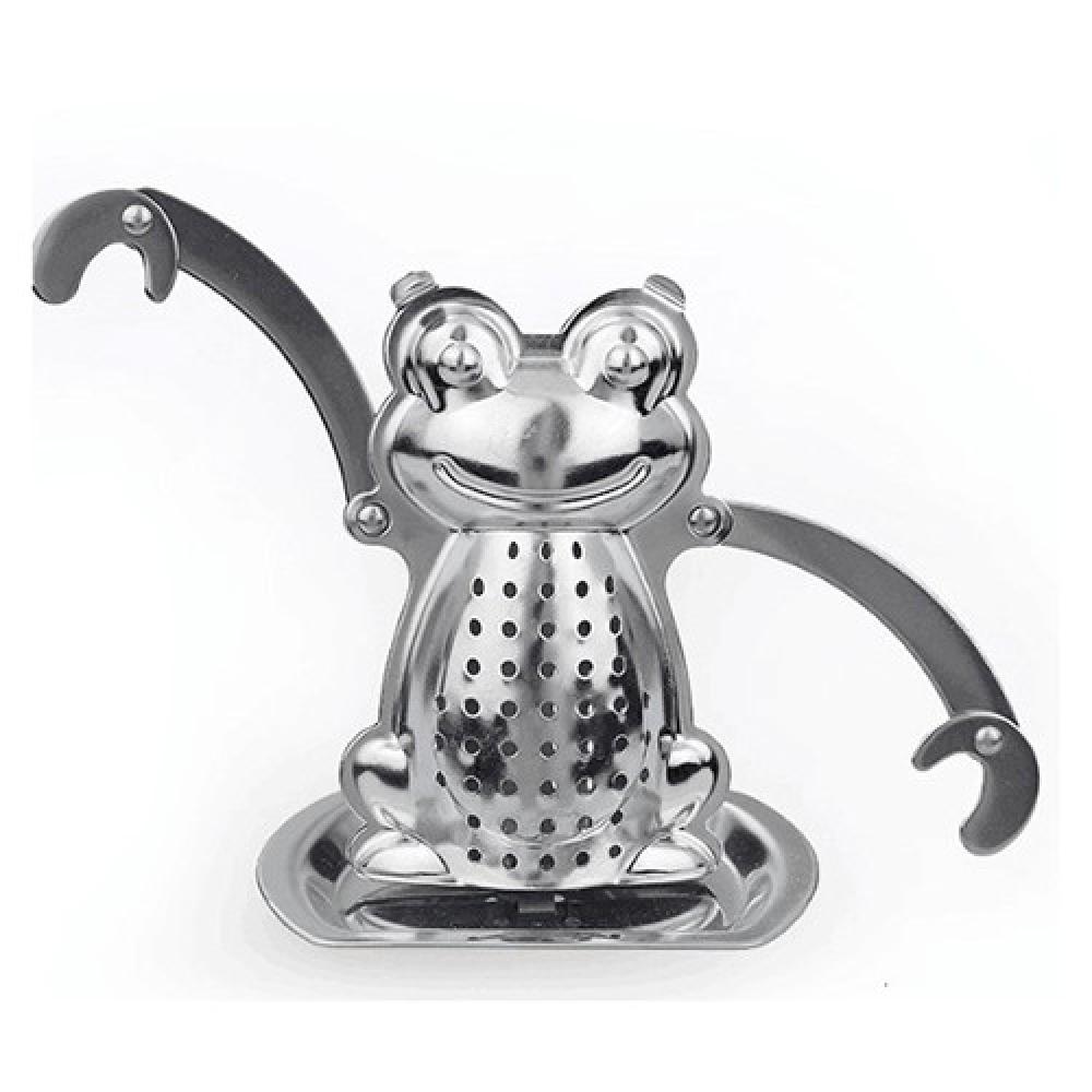 Colador de té en forma de rana de acero inoxidable, filtro de hierbas aromáticas, accesorios de cocina, filtro Infusor de té, elaboración de cerveza, tetera