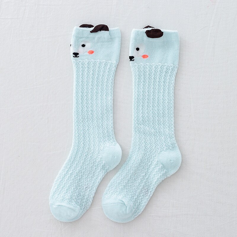 Calcetines de algodón para niños y niñas, medias hasta la rodilla, calentador de piernas, cinta de oso, elásticos, de 0 a 3 años: Green Socks