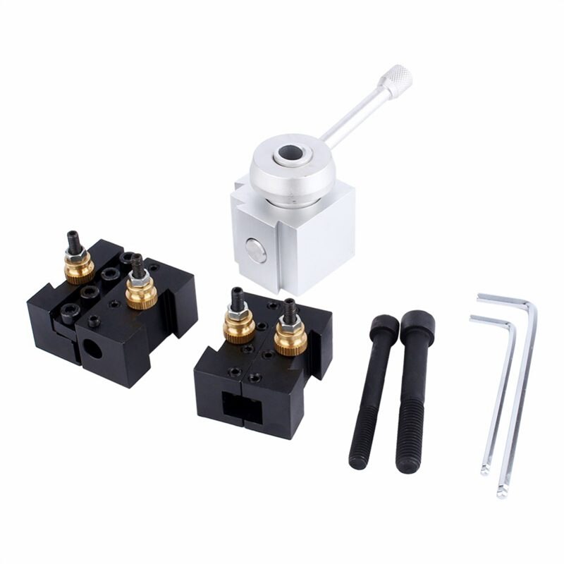 Mini herramienta de torno de CNC soporte herramienta de cambio rápido Post portacuchillas conjunto de Kit de tornillos Barra de perforación llave de soporte