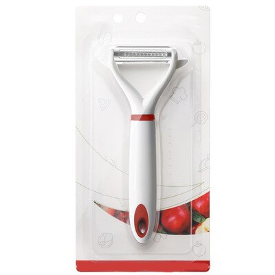 Wielofunkcyjna obieraczka robić warzyw ze stali nierdzewnej i Julienne nóż Julienne obieraczka marchewka ziemniaczana tarka robić kuchni: biały-czerwony