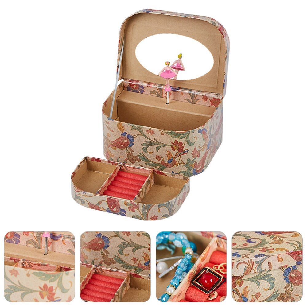 Exquisite Musical Jewelry Box Spinning Ballerina Girls Storage Container: Default Title
