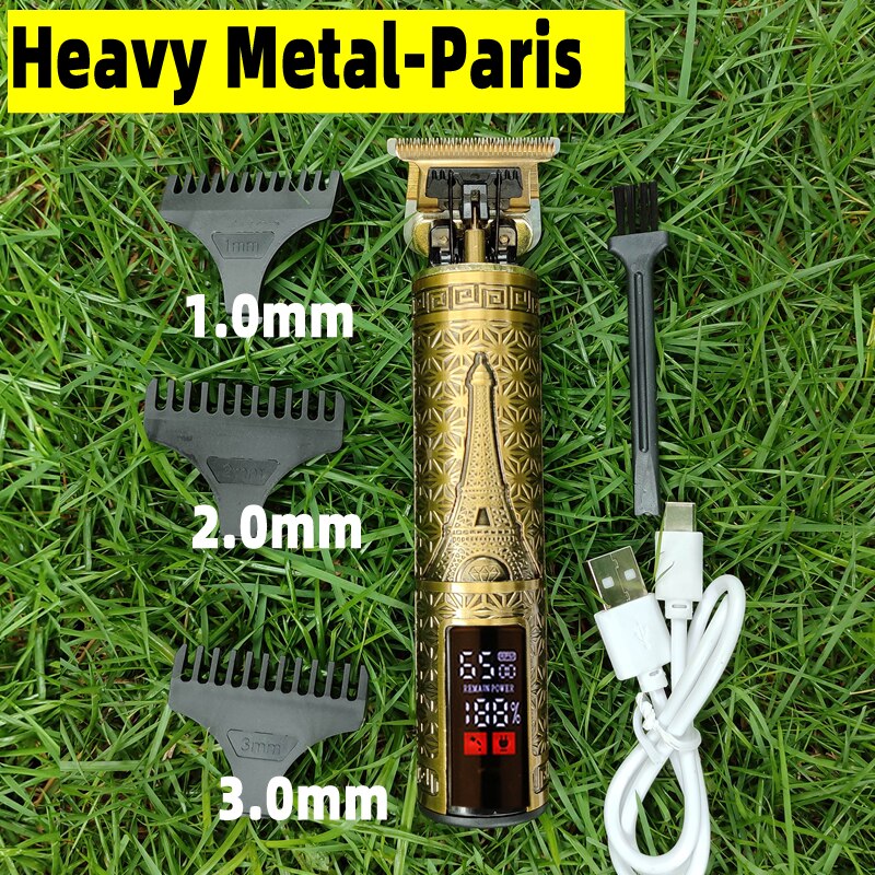 2022 Electric Hair Clipper Rechargeable 0mm Shaver Beard Trimmer Men Hair Cutting Machine Beard Barber Hair Cut: Paris Heavy Metal