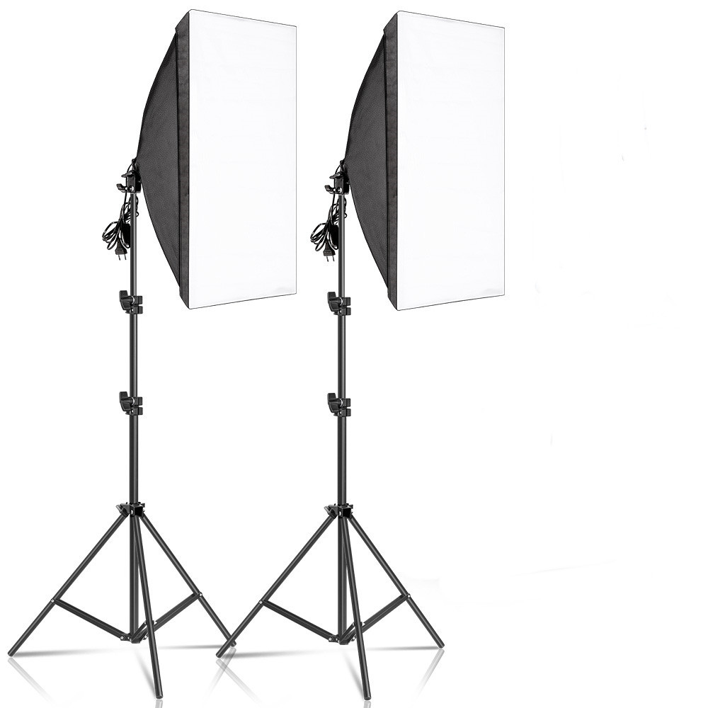 20-135W Softbox Verlichting Kit 50x70CM Fotografie LED Lamp Professionele Continu Licht Systeem Apparatuur voor Fotostudio: GRIJS