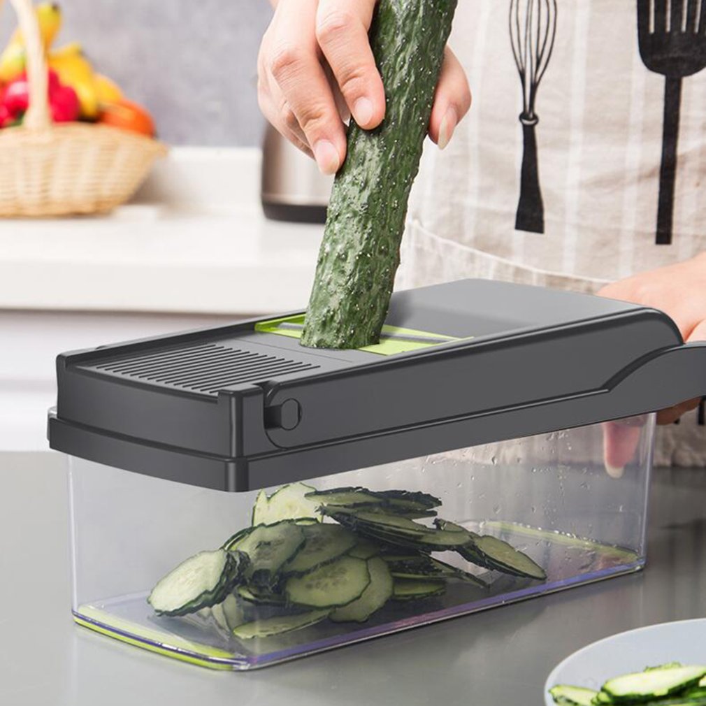 Artefacto multifunción para triturar verduras, dados, trituradora de patatas, Protector de manos, función de drenaje antideslizante