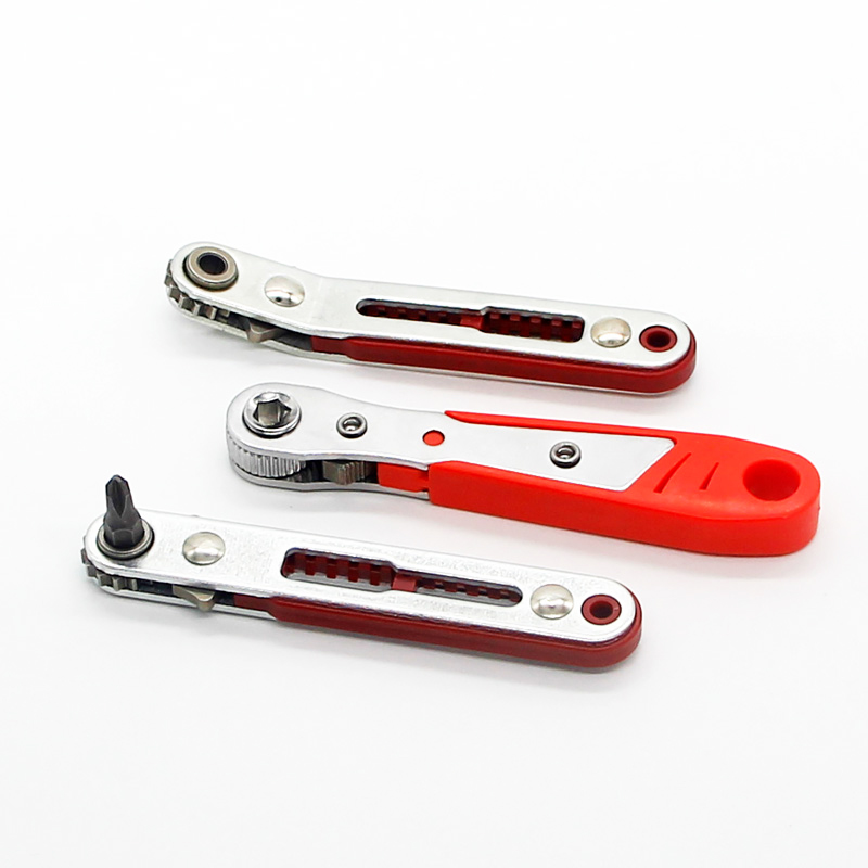 1PC Mini Ratchet Wrench Hexagon Torx Bidirectional Control for Single/Double Head Screwdriver Drill Bits Tool 1/4"(6.35mm)