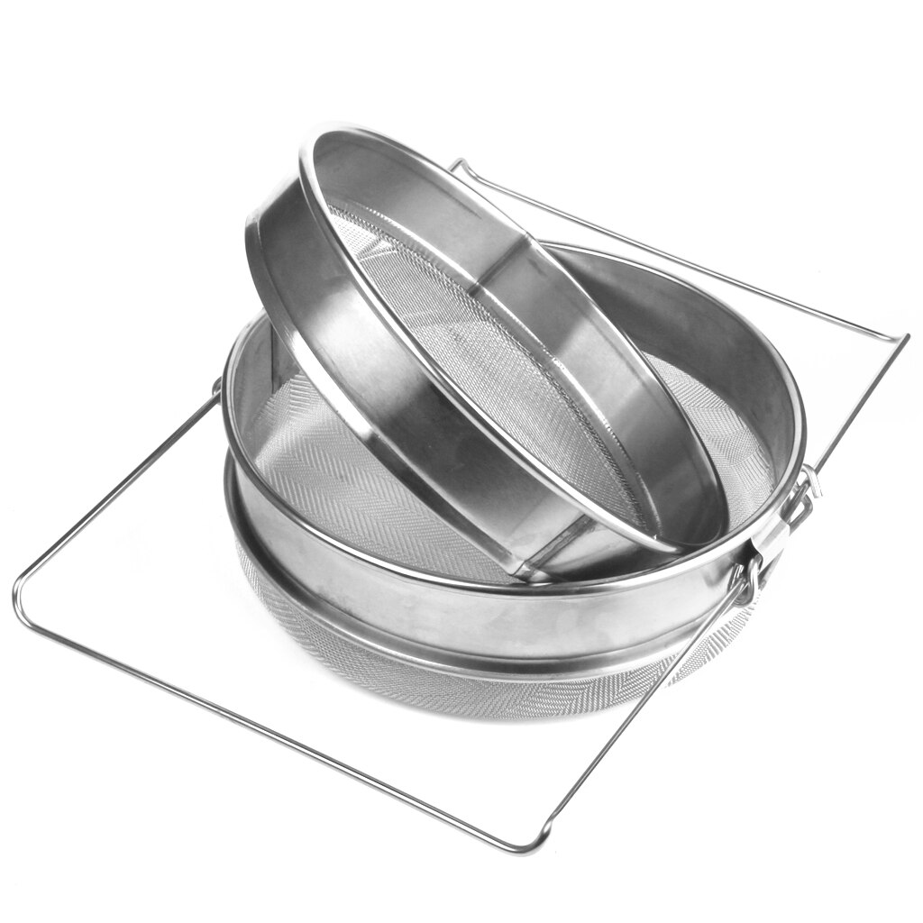 Honey Sieve, Stainless Steel Double Honey Strainer Filter Apiary Beekeeping Equipment With Adjustable Arms