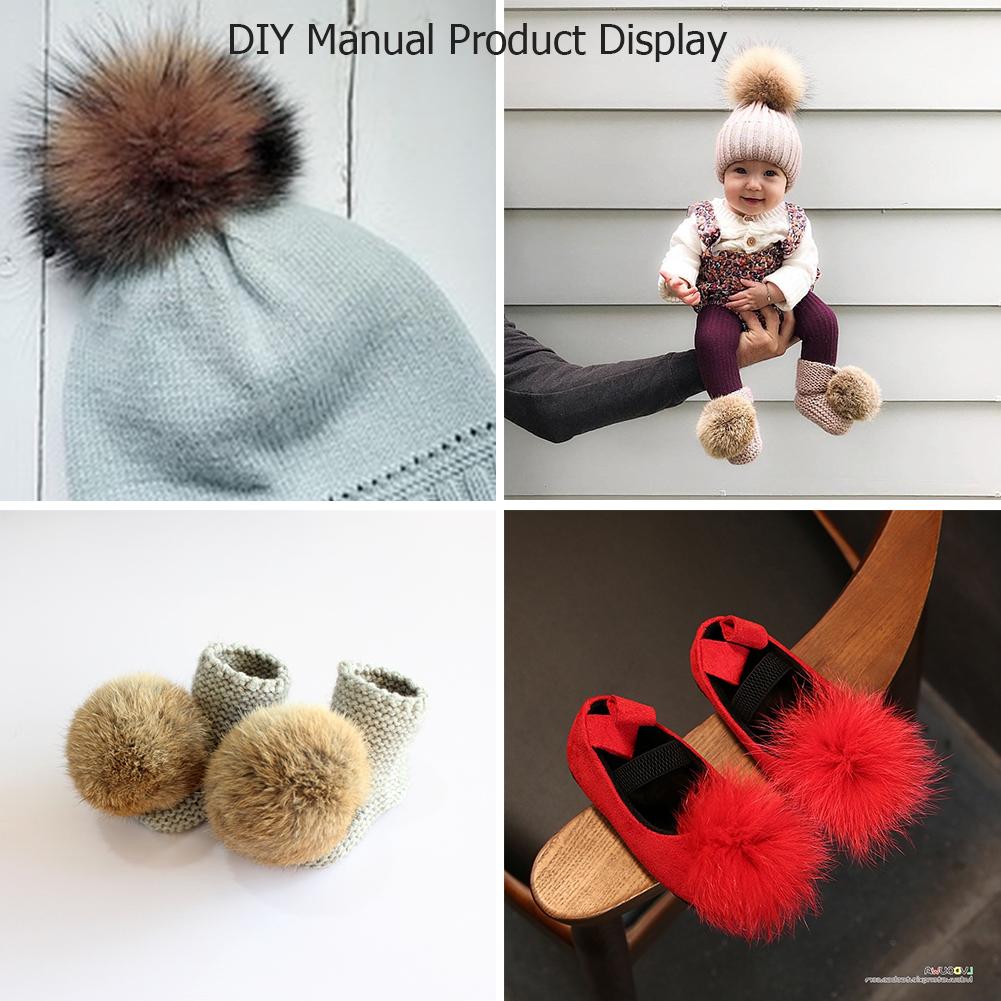 12pcs Soft Pompon Pendant Artificial Animal Skin Simple Hair Ball DIY Toy