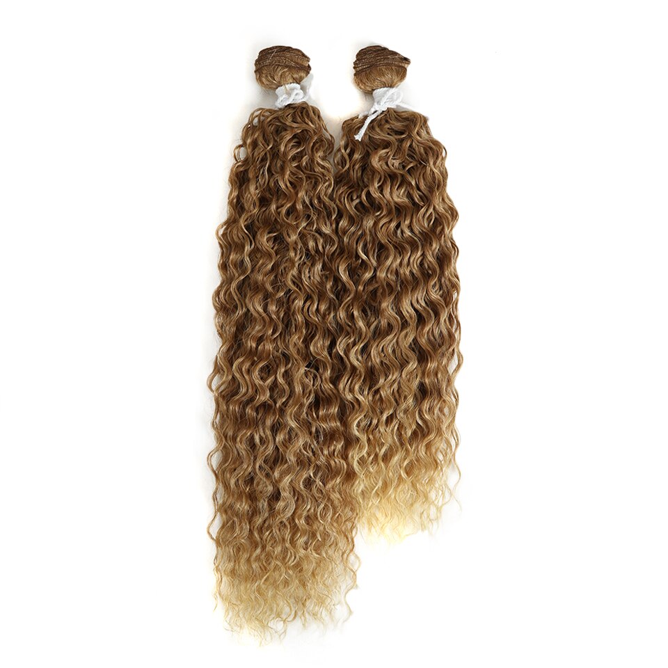 Magic-extensiones de pelo rizado de 18 y 22 pulgadas, mechones de pelo Artificial sintético, Color marrón, accesorios para el cabello, 2 uds.: T12-22A