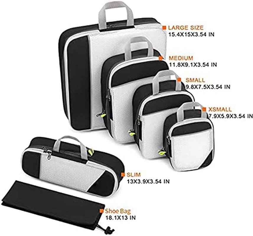 6-piece Travel Packaging Cube Storage Bag Packaging Compressed Travel Luggage Packaging Storage Bag Set