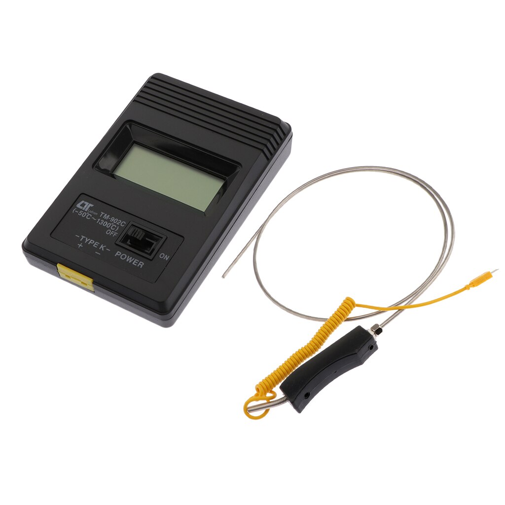 Digital Thermometer Pocket + K-Type Thermocouple Temperature Probe, Stainless Steel Probe In Temperature Range 0-1300
