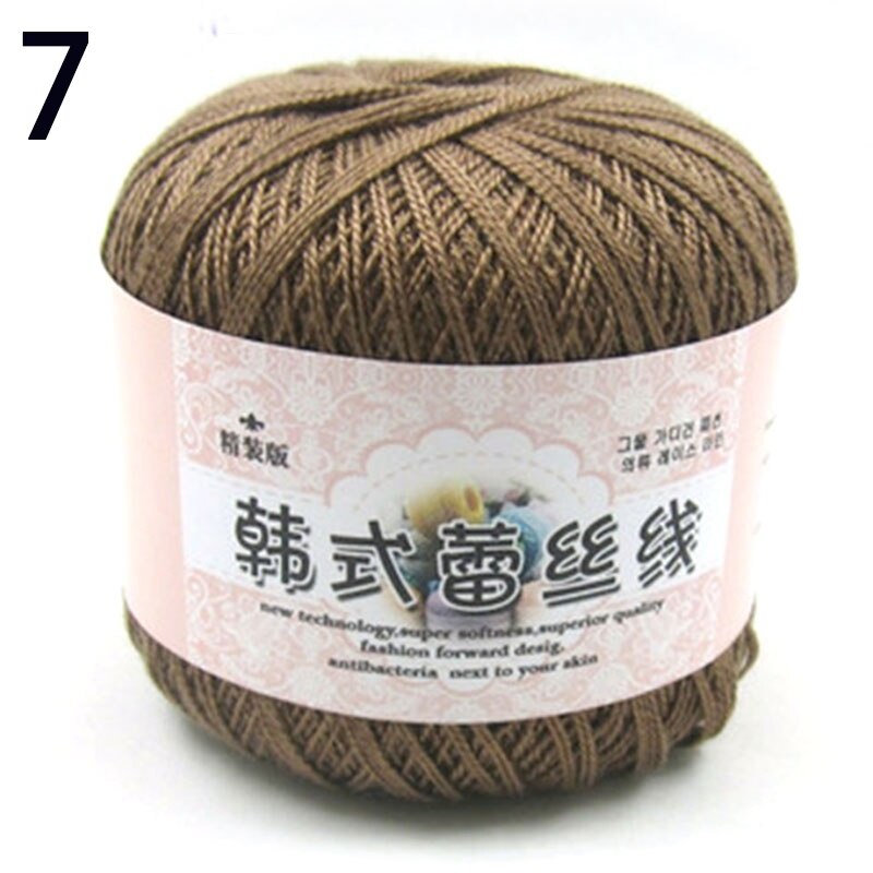 50g/ball DIY Lace Cotton Yarn Sewing Thread Crochet Thread Hand Knitting Cotton Cord Mercerized: 07