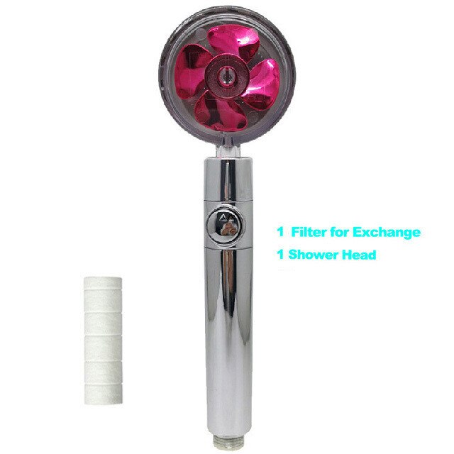 Fun Showerhead Propeller Driven Handheld High Pressure Water Saving Premium Turbocharged for Bathroom Showe Head: h