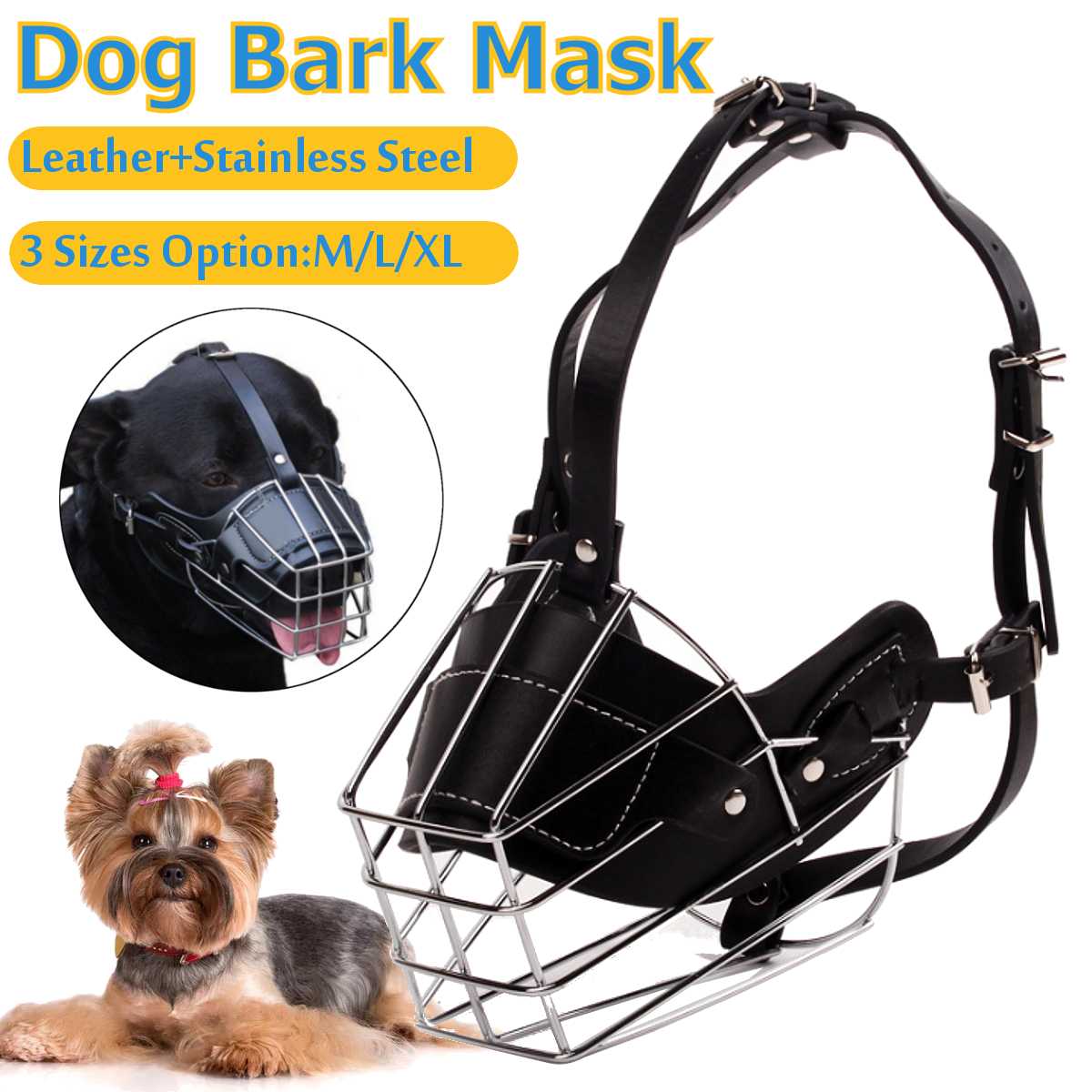 3 Maten Honden Snuit Metalen Draad Mand Anti-Bijten Maskers Voor Grote Hond Pitbull Bull Terrier