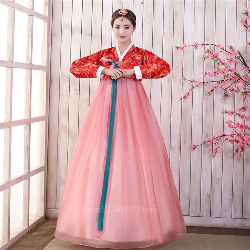 Women Traditional Korean Hanbok For Woman Noble Royal Court Princess Dresses Female Embroidery Party Stage Dance Costume
